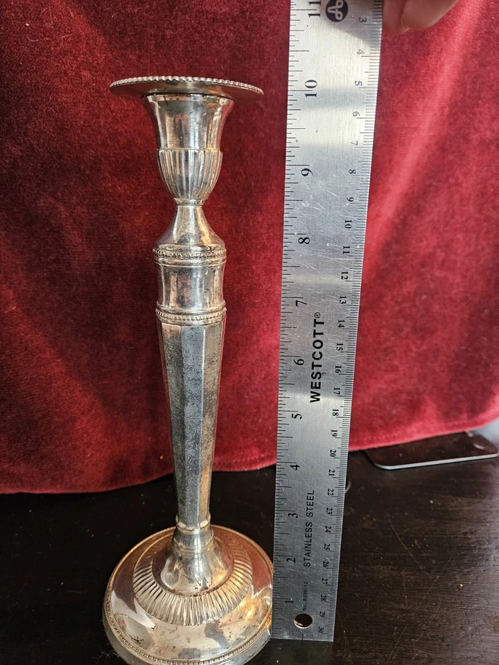 Candlesticks Paradigm Silverplate Neoclassical 10 " India Foto 4 de 4