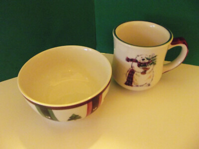 Pfaltzgraff  > Kaffeepott und Müslischale  Wintermotiv -  Eisbär