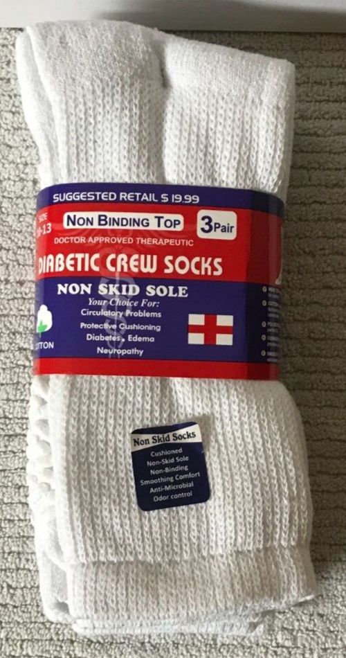 SAOLA NUOVI 3 paia calzini girocollo bianchi non leganti senza scivolo senza scivolo taglia 10 13