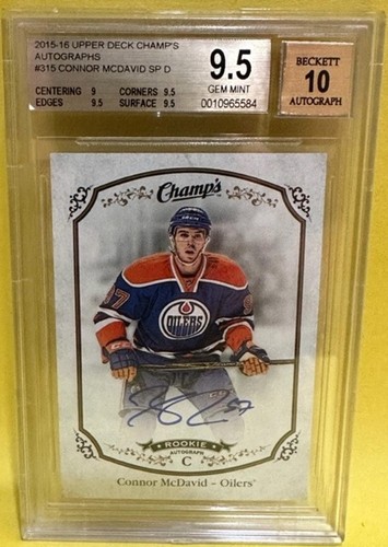 Connor McDavid [Autograph] #315 2015 Upper Deck Champs card