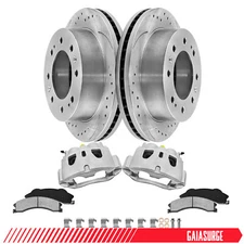 Front Brake Calipers Rotors & Pads for 2011-2019 Silverado Sierra 2500 3500 HD