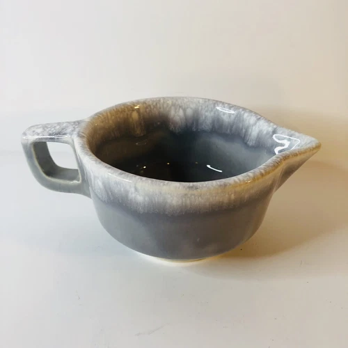 Hull Pottery Stoneware Creamer Rare Flint Ridge Gray Drip Glaze Brooksville Ohio