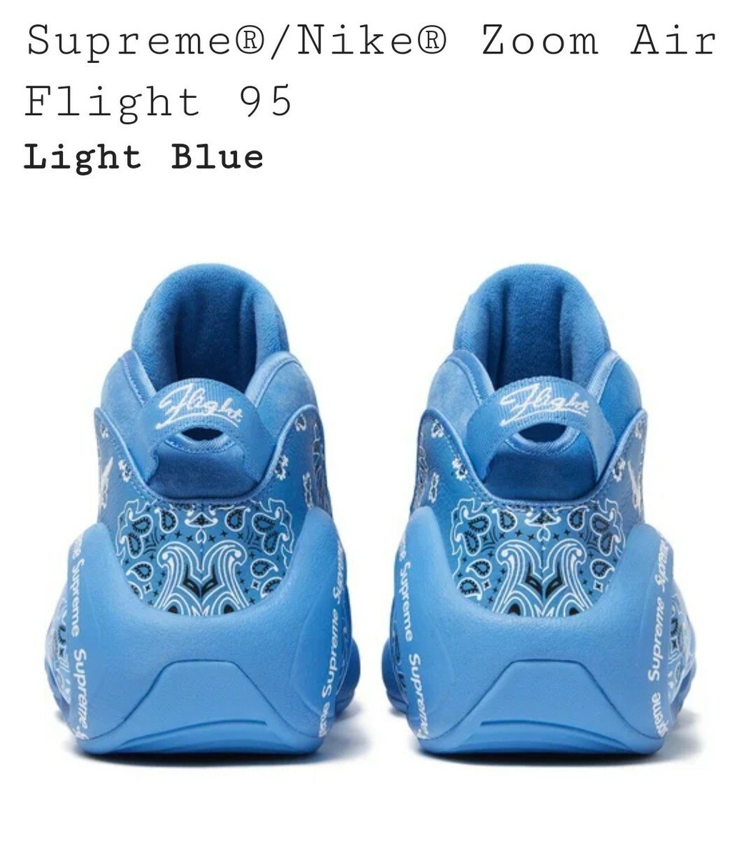 Supreme®/Nike® Zoom Air Flight 95 - Light Blue - Size UK 10
