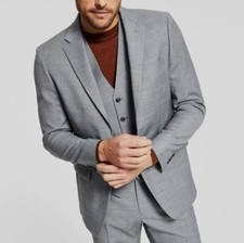  450 Tommy Hilfiger Men's Gray Modern-Fit Stretch Sport Coat Blazer Suit 44S