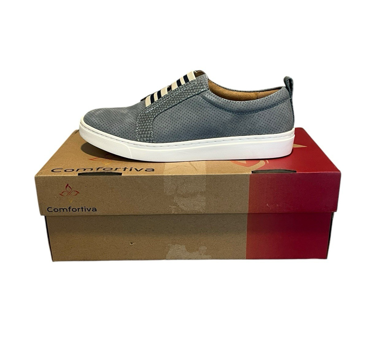 Comfortiva Tacey Shoes Women's Size M Slate Gray Low Top Sneaker  CT0035318 NEW