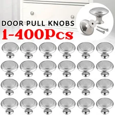 Kitchen Cabinet Door Knobs Dresser Drawer Round Pull Handles Brushed Nickel Lot