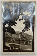 Postcard Heidelberg Auf Der Scheffelterrasse Castle Garden Germany RPPC