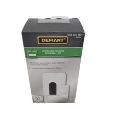 Defiant Wireless Plug-In Doorbell Kit with Wireless Push Button, White