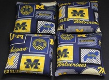 MICHIGAN WOLVERINES CORNHOLE BEAN BAGS Tailgate Toss Corn Shot Game 4 ACA Bags