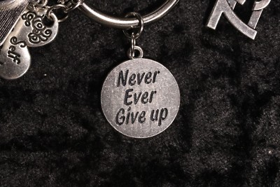 ''Never Ever Give up'' - Motivation Weight Loss Charm for Weight Watchers Ring