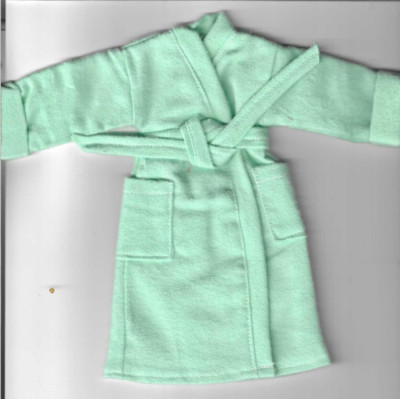 Solid Mint Colored Flannel Robe That Fits Ken/Barbie and Elf Doll R4