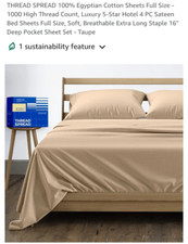 Thread Spread 1000 Count-100 Egyptian Cotton Full Siz Sheet Set-NEW IN ORIG PKG