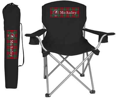 McAuley Tartan & Clan Badge Imprinted Large Folding Chair and Carry Bag