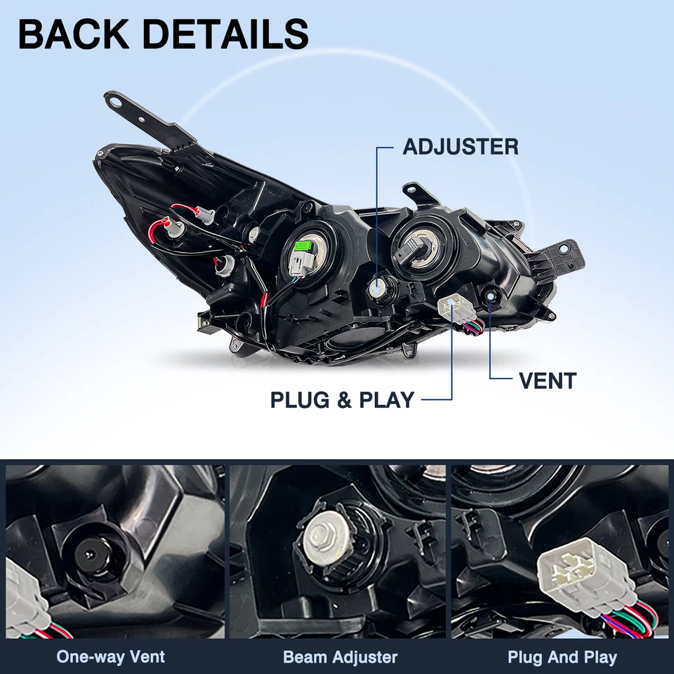 For 2012 2013 2014 2015 Subaru Impreza XV Crosstrek Headlights Assembly w/Bulbs - Image 3 of 4