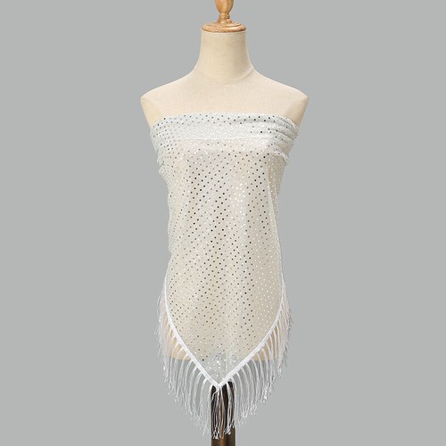 Arab Summer Lightweight Shawls Women Muslim Scarf Sequin Tassel Triangle Wraps - Picture 4 of 21