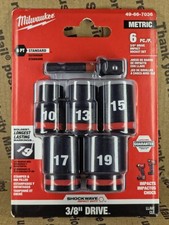 Milwaukee Tool 49-66-7036 6PC SHOCKWAVE Impact Duty 3/8" Drive Metric Socket Set