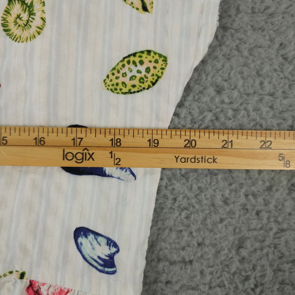 Anthropologie Shirt Dress Womens Medium Blue Striped Seashell Carolita Cut Off - Image 4 of 4