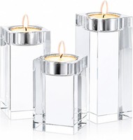 Sziqiqi Kristall KerzenstäNder 3Er Set 12 10 8Cm