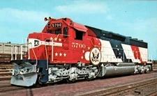 Vintage Santa Fe 5700 SD45-2 Locomotive Bicentennial Postcard 1975