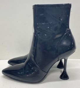 INC Women's Black Patent Faux Leather Ankle Boots Size 8.5