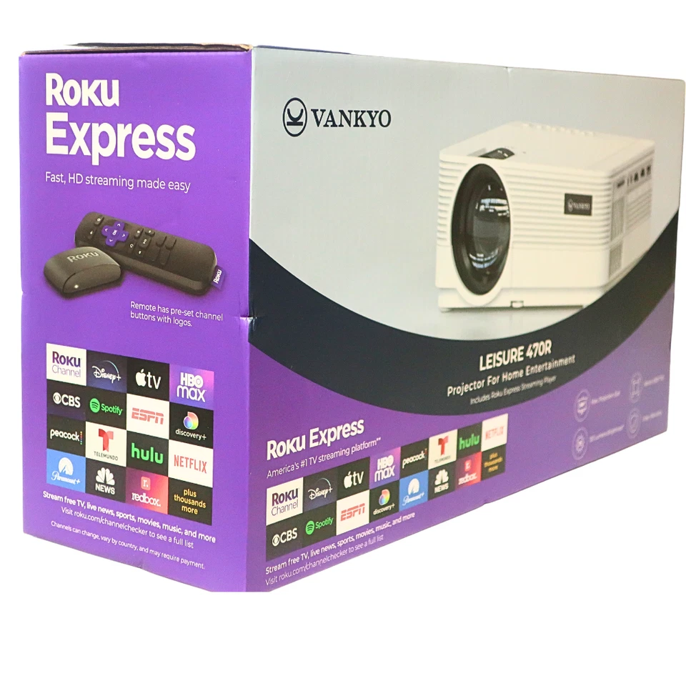 Vankyo Leisure 470R Projector with Roku Express Streaming Player, 50000 Hrs 240" - Image 3 of 3