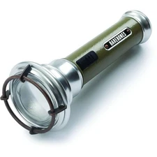 Barebones Living Vintage Flashlight Olive Drab Aluminum And Steel Construction