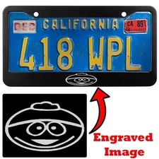 Engraved Black License Plate Frame - Cartman South Park 2