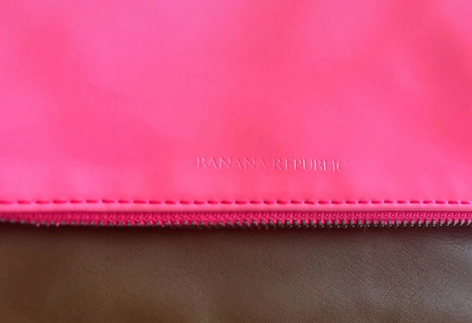 Banana Republic Pink Tan Patent Clutch Excellent Condition - Image 2 of 4