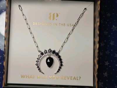 NWOT Bomb Party Silver Tone Dark Trappings Be Untamed Collection Necklace Onyx 