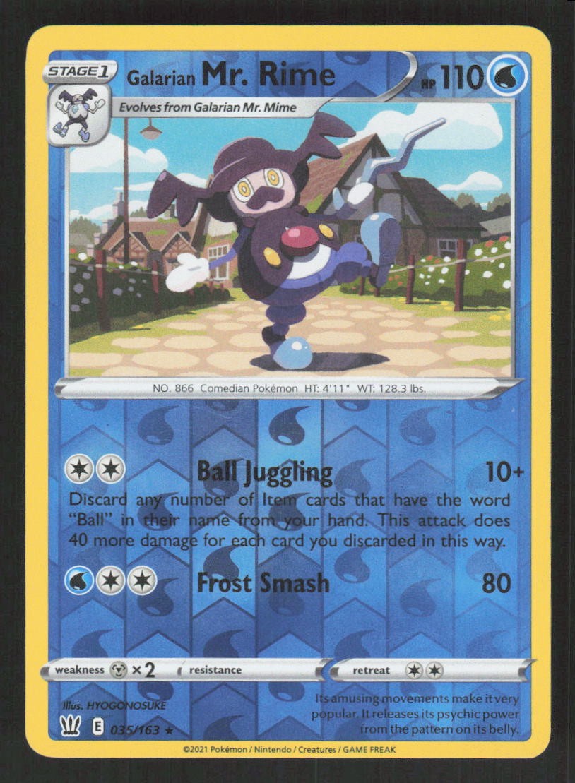 Pokemon TCG Battle Styles Reverse Holo Galarian Mr. Rime #035/163