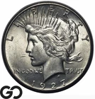 1927 Peace Dollar, Frosty Solid Gem BU++ ** Tough Date This Nice, Lustrous!