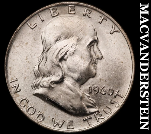 1960-D Silver Franklin Half Dollar - Choice Gem Brilliant Unc++++  #G8419