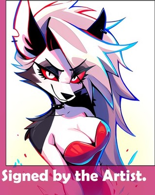 Loona Helluva Boss  anime Furry art 11x17 METAL print signed by artist