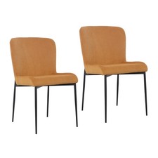 B-Ware SVITA FREDDIE 2er-Set Esszimmerstühle Polsterstuhl Cordbezug Senfgelb