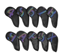 10 Pcs Neoprene Golf Iron Head Covers Club Headcovers Protect Set