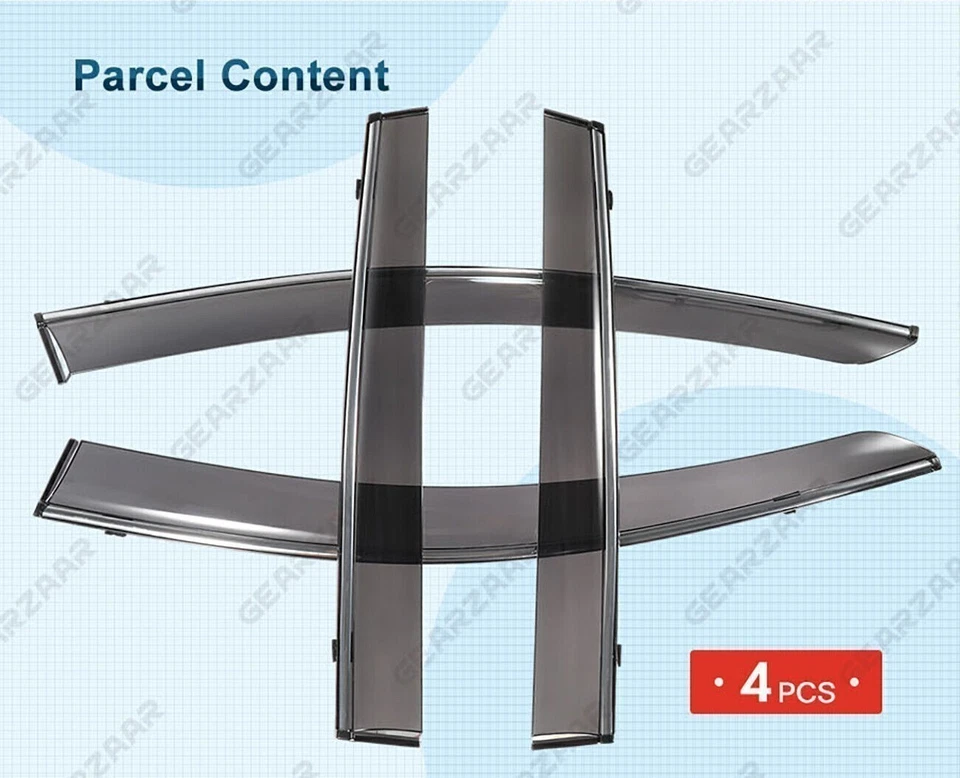 For 2017-2022 Honda CR-V CRV Smoke Window Visors Vent Rain Guards w/ Chrome - Image 4 of 4