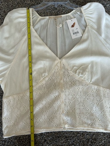 Anthropologie Chelsea & Violet Cream Lace Cotton Blouse Boho Festival Top XXL - Picture 12 of 12