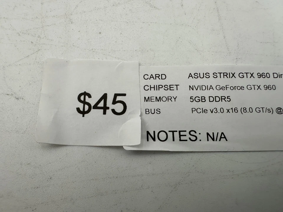 ASUS GEFORCE STRIX GTX 960 VIDEO CARD 5GB RAM DDR5 (mcH03) - Image 3 of 4
