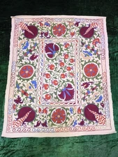 Uzbek suzani handmade embroidery home decor 42"X35" 107x89cm D-8A