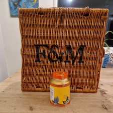 FORTNUM & MASON WICKER PICNIC HAMPER 15" x 15" (40cmx40cm)