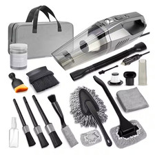 Car Cleaning Kit with 8000PA High Power Vacuum, Includes 7Pcs Detailing Brush Se