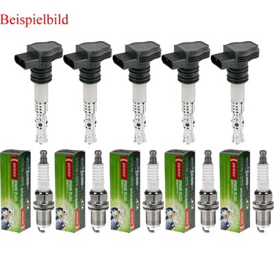 5x DELPHI Zündspule + DENSO Zündkerze für VW New Beetle Cabriolet 1Y7 2.5