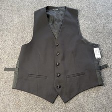 Jos A Bank Formal Tuxedo Suit Vest Black Mens 40R Satin Button New With Tag