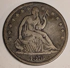 1876 CC Seated Liberty Half Dollar ~ US Silver 50c ~ Carson City Mint