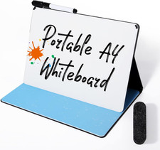 Double Sided Mini Whiteboard, A4 Portable Dry Erase Board with Pen, Desk Whitebo