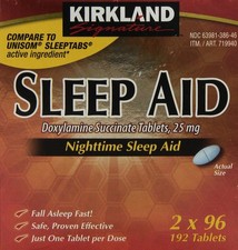 Kirkland Signature Nighttime Sleep Aid 96 Count Pack of 2 , Multi-colored