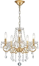 Mini Crystal Chandelier K9 Crystal Gold Chandelier for Living Room Bedroom Dinin