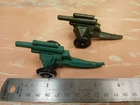 2 Vintage 1960s AUBURN Army Scale WW2 WWII US Toy Soldiers Cannon Lot