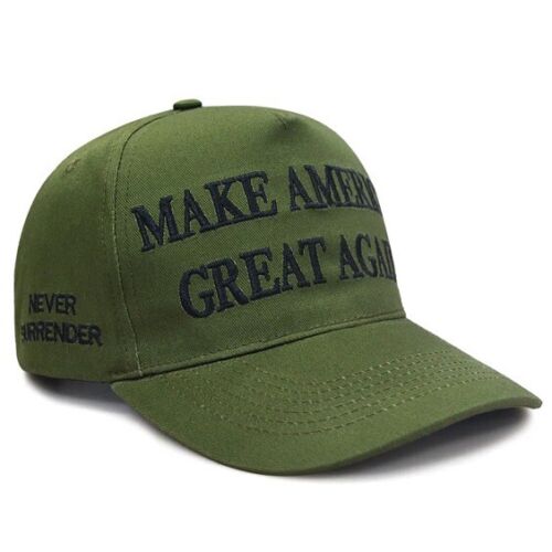Trump..OFFICIAL..MAGA Hat..NEVER SURRENDER..Make America Great Again..Olive