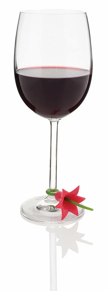 Juego de 12 dijes o bridas de cable Trudeau Duo Tono Floral para vino Foto 2 de 4